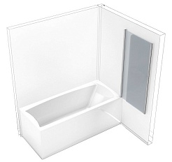 Aquanet Шторка на ванну AQ4-R узорчатое стекло – фотография-5