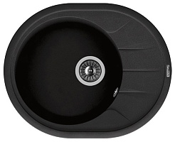 Florentina Мойка гранитная Родос 620 с крылом черный – фотография-1