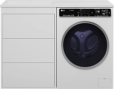 Brevita Тумба с раковиной Grafit 120 L под стиральную машину белая