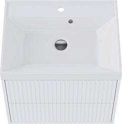 Vivon Тумба с раковиной Kristi 60 подвесная белая матовая рифленая – фотография-3