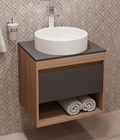 Teymi Тумба с раковиной Ritta 55 дуб эврика/графит матовый подвесная T60523 раковина T50105