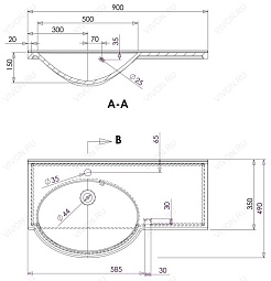 Aquanet Тумба с раковиной "Лайн 90" L – фотография-6