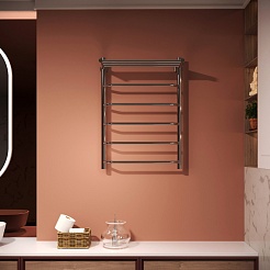 Aringa Полотенцесушитель водяной Римини 80x50 AR03024CH с полкой хром – фотография-4