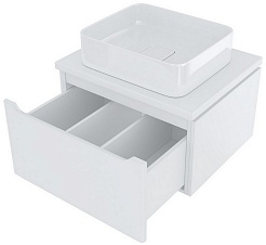 Mixline Тумба под раковину Виктория 60 подвесная белая софт – фотография-2