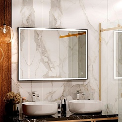 Continent Зеркало Solid Black Led 1000x800 – фотография-8