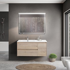 BelBagno Тумба под раковину Kraft 100 L подвесная Rovere Galifax Bianco – фотография-10