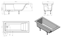 Astra-Form Ванна Нейт 160х70, литой мрамор – фотография-5