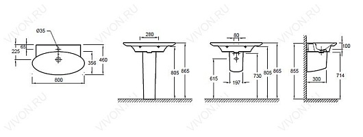 Jacob Delafon Мебель для ванной "Presquile 80" титан – картинка-5