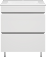 Misty Тумба c раковиной Енисей 70 2 ящика белая