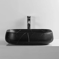 Ceruttispa Раковина накладная 56.5 CR0086 MMB1 мрамор черный матовый – фотография-3