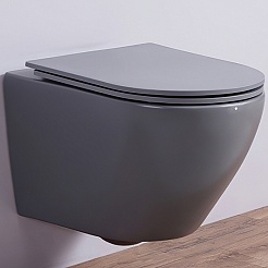 Esbano Унитаз Azalea подвесной безободковый серый матовый – фотография-1