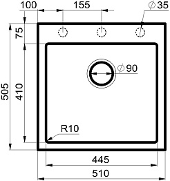 Milacio Мойка кухонная Murcia 51 Cuarzo белая – фотография-5
