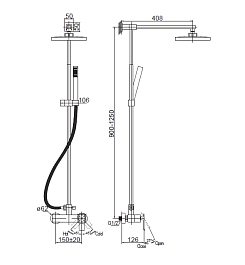 BelBagno Душевая система "TICINO TIC-DOCM-CRM" – фотография-2