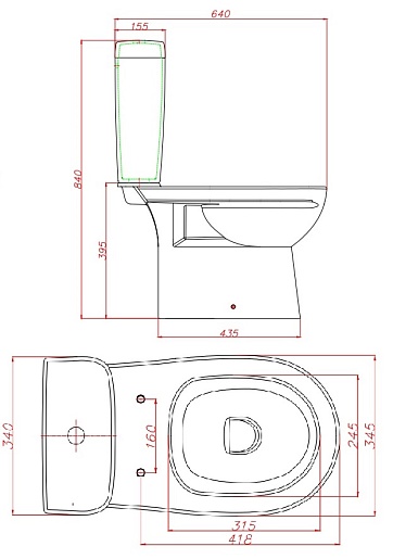 Керамин Унитаз-компакт Альбано R с мягким сиденьем – картинка-3