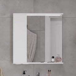 Volna Зеркальный шкаф Lake 70 L белый – фотография-3