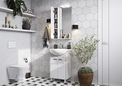 Акватон Зеркальный шкаф Бекка Pro 50 белый/дуб сомерсет – фотография-5