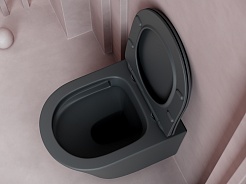 Ceramicanova Подвесной унитаз Balearica Rimless CN6000MDH тёмный антрацит матовый – фотография-3