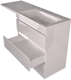 Style Line Тумба с раковиной Даллас 130 R 3 ящика под стиральную машину – фотография-5