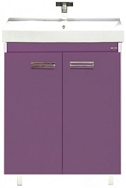 Misty Тумба с раковиной Джулия QVATRO 60 прямая сиреневая – фотография-1