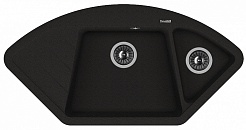 Florentina Мойка гранитная Веста угловая черный – фотография-1