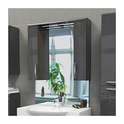  Зеркальный шкаф "Solo-II 76" серый – фотография-1