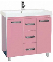 Misty Тумба с раковиной Джулия QVATRO 90, 3 ящика, розовая – фотография-1