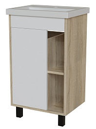 Mixline Тумба с раковиной Милтон 50 дуб сонома/белый – фотография-1