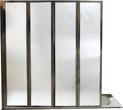 Ceruttispa Шторка на ванну Bouna 7255 профиль хром стекло матовое – фотография-4