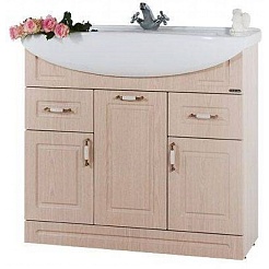 Водолей Тумба с раковиной Капри 90 L дуб – фотография-1