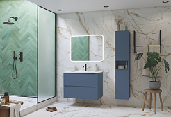 Зов Тумба с раковиной Дион 60 подвесная серо-синяя – фотография-3