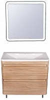 Style Line Мебель для ванной напольная Атлантика 80, Люкс ясень перламутр, PLUS