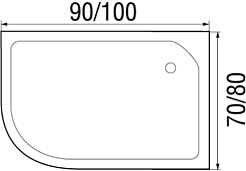 Wemor Душевой поддон 90/80/24 R – фотография-3