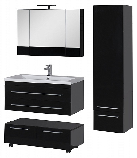 Aquanet Тумба подкатная "Нота 100" черная – картинка-9