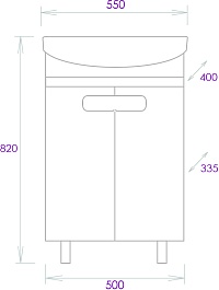 Onika Тумба под раковину Харпер 55.10 белая глянцевая/мешковина – фотография-5
