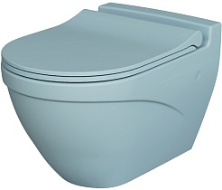 Ambassador Сиденье для унитаза Nord тонкое голубое матовое – фотография-2