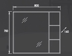 Onika Зеркальный шкаф Тимбер 80 дуб сонома – фотография-4