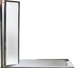 Ceruttispa Шторка на ванну Bouna 7255 профиль хром стекло матовое – фотография-9