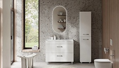 Velvex Тумба с раковиной Orlando 100 белая матовая – фотография-5