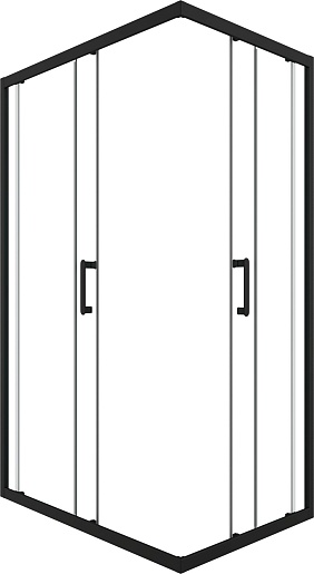 Triton Душевой уголок Фикс-Блэк 120х80 стекло прозрачное профиль черный матовый – фотография-2