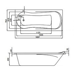 Santek Акриловая ванна Каледония 170 – фотография-3