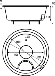 Vagnerplast Акриловая ванна RONDO 180 – фотография-3