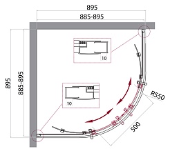 BelBagno Душевой уголок Uno 90/90 UNO-195-R-2-90-CH-CR стекло рифленое – фотография-2