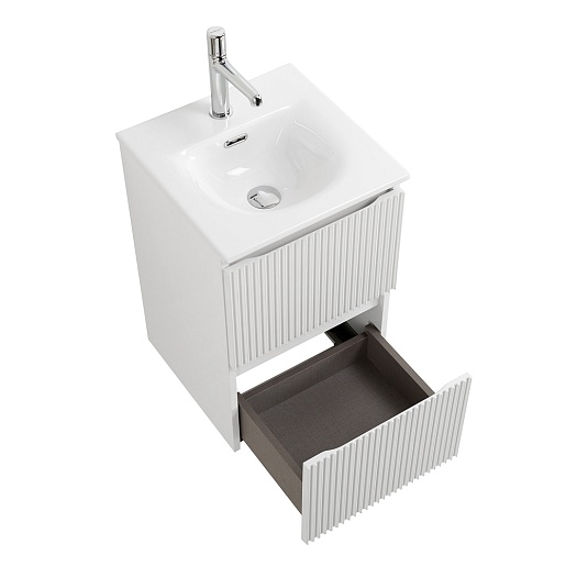 BelBagno Тумба с раковиной Uno mini 40 подвесная Bianco Opaco с раковиной BB-8099-3-40 – фотография-12
