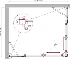 BelBagno Душевой уголок Luce 125/105 LUCE-AH-22-125/105-C-Cr профиль хром стекло прозрачное – фотография-5