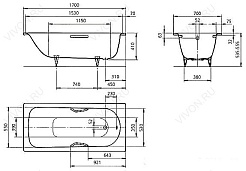 Kaldewei Стальная ванна "Advantage Saniform Plus Star 335" – фотография-4