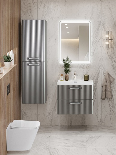 BelBagno Тумба с раковиной Due 50 подвесная Сатин ручки Хром полированный – фотография-4