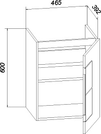 Бриклаер Тумба с раковиной Форест 50 подвесная белый/дуб золотой – фотография-11