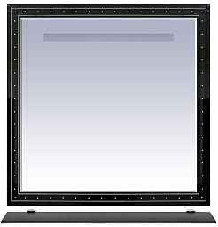 Misty Зеркало с полочкой Bella 90 черное с кристаллами – фотография-1