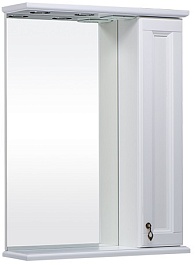 Bas Мебель для ванной Варна 65 белый, вставки стекло, ящик, зеркало-шкаф – фотография-2