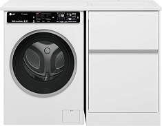 Misty Тумба с раковиной под стиральную машину Ингрид 120 R белая